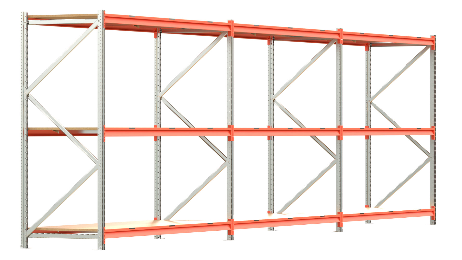 Weitspannregal EMMA - Höhe: 200 cm - Fachbreite: 225 cm - Tiefe: 80 cm - Set