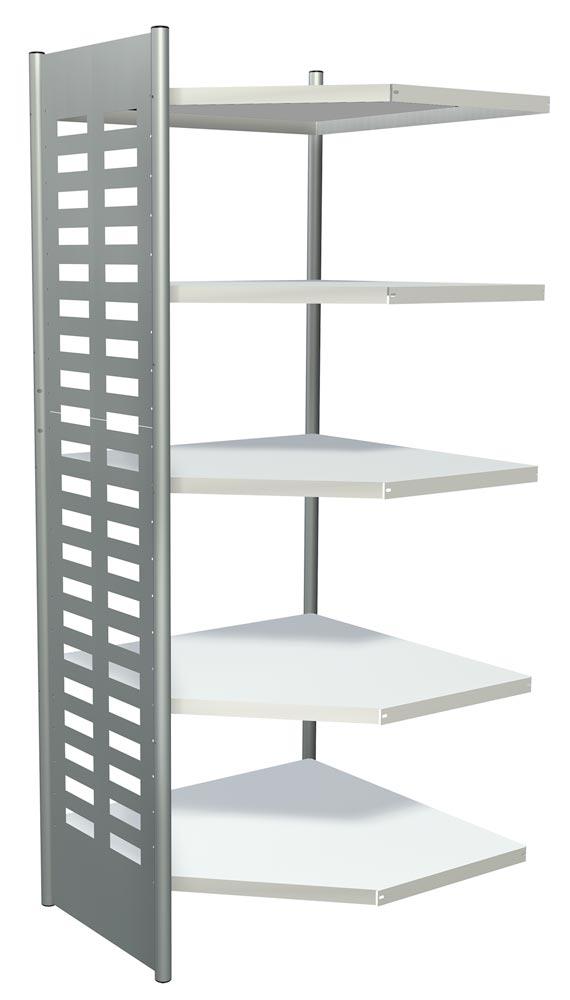 Büroregal, Eckfeld, BxTxH 400x500x2200 mm