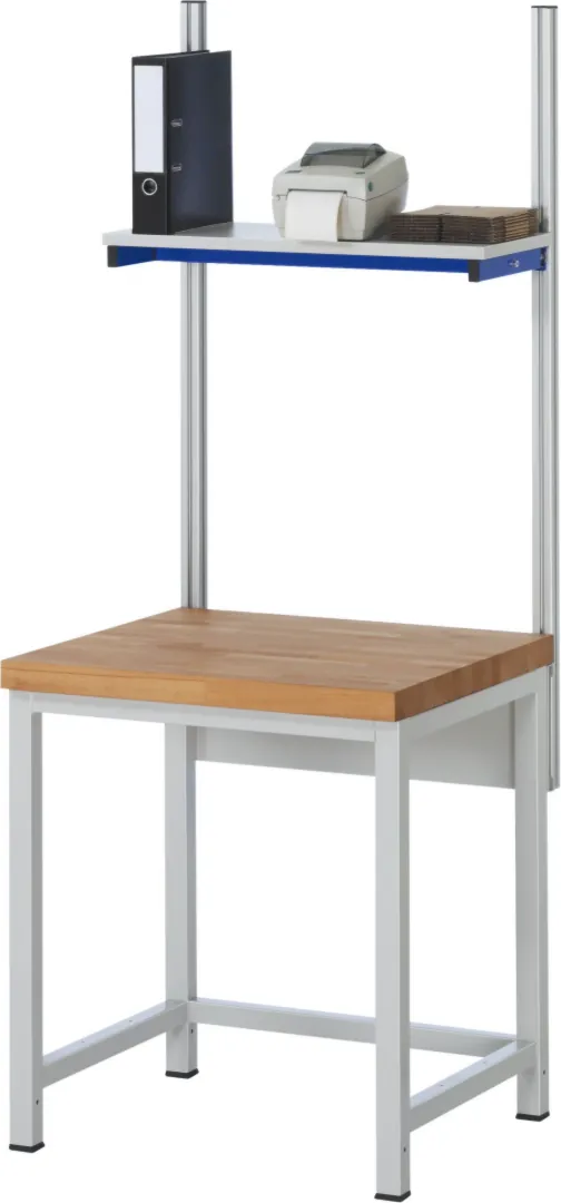 Werkbank Modell 8000 schwarz, BxTxH 750x700x840 mm,  Buche-Massiv Arbeitsplatte 40 mm