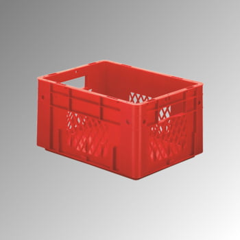 Schwerlast Eurobox - Eurokiste - Volumen 17,5 l - Boden geschlossen, Wände durchbrochen - 210 x 300 x 400 mm (HxBxT) - VE 4 Stk. - BLAU (Beispielabbildung in rot)