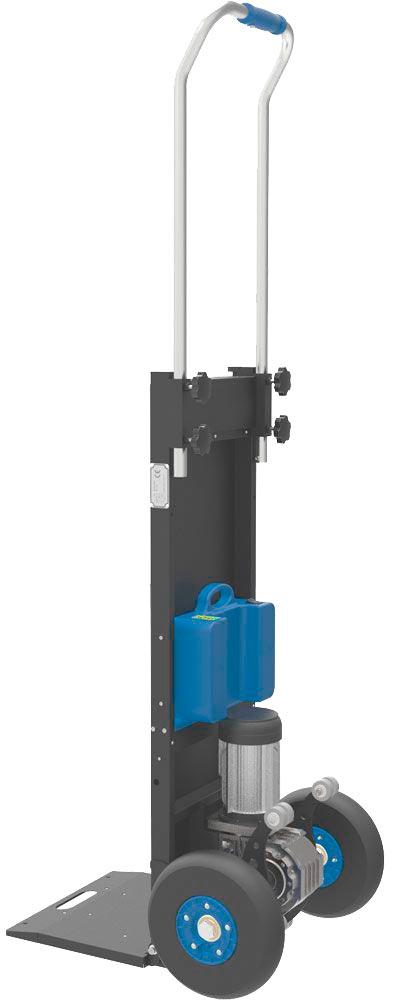 Elektrischer Treppensteiger aus Stahl, Traglast 250 kg, inkl. Akku, Ladegerät und Befestigungsriemen