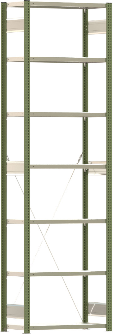 Fachbodenregal BERT - Breite: 87,5 cm - Tiefe: 40 cm - Höhe: 300 cm - 7 Böden - Grundregal
