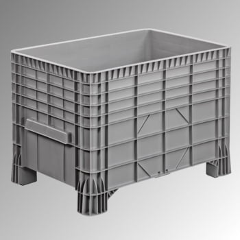 PE Palettenbox - 400 l - 840 x 1.030 x 600 mm (HxBxT) - Wände geschlossen - grau