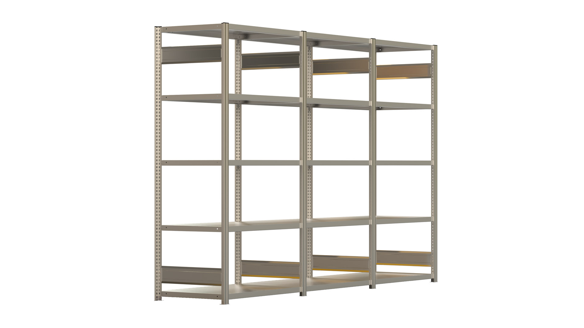 Fachbodenregal BERT - Breite: 301,5 cm - Tiefe: 60 cm - Höhe: 200 cm - 15 Böden - Regalreihe