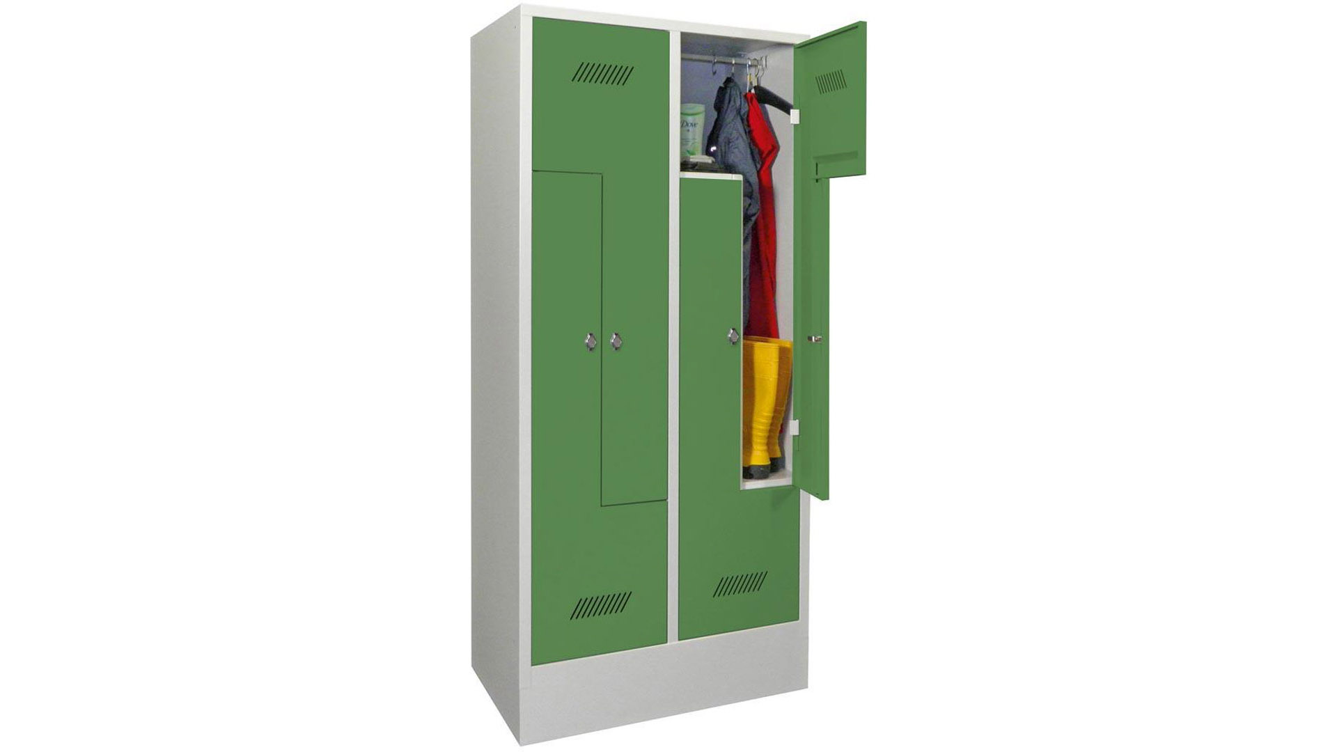 Z-Spind, Breite 80 cm, Höhe 185 cm, Tiefe 50 cm, 2 Abteile