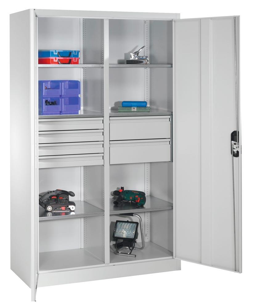 Werkzeugschrank mit 6 Böden und 6 Schubladen