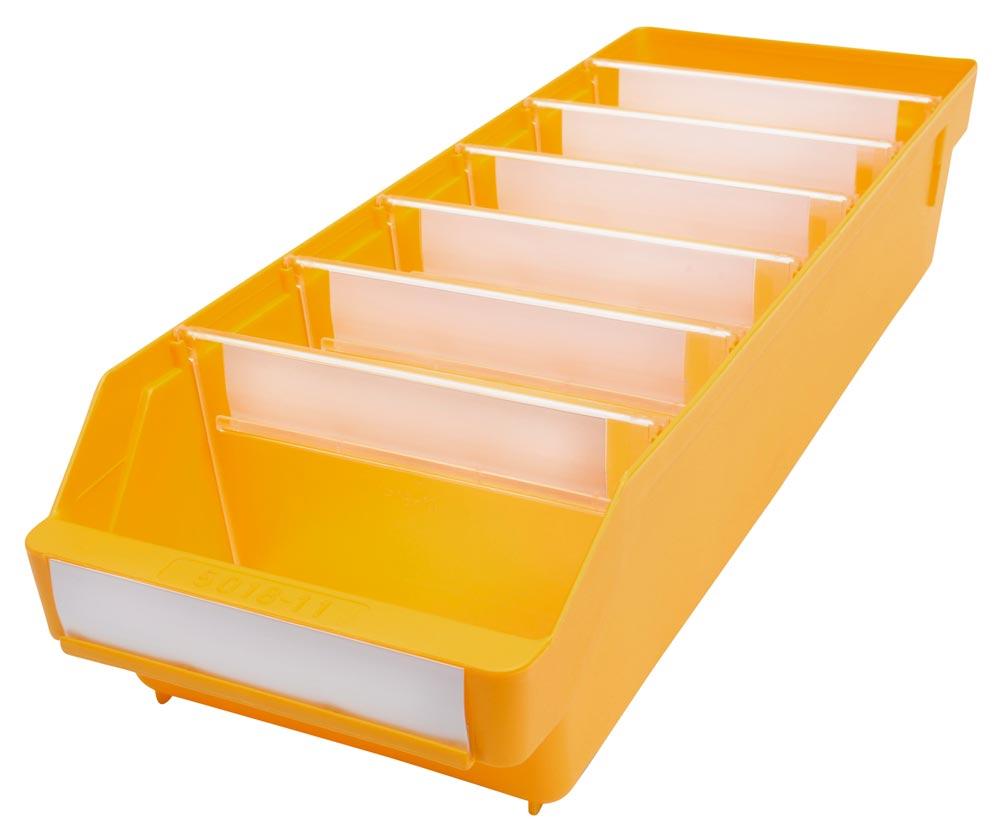 Sichtlagerkästen - PP - 110x180x500 mm - 20 Stück - Sortierkästen - Farbe gelb