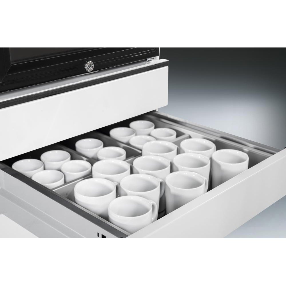 Kühlschrank-Caddy, BxTxH 500x600x1157mm, Abfallsammler (1x18l, 2x8,5l)RAL9016