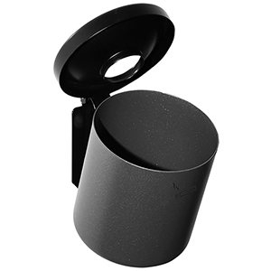 Wandaschenbecher, Aschenbecher, Wandascher, Volumen, 0,6 Liter, Durchm.xH 90x100 mm, Stahlblech graphit