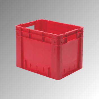 Schwerlast Eurobox - Eurokiste - Volumen 28,5 l - Boden und Wände geschlossen - 320 x 320 x 400 mm (HxBxT) - VE 4 Stk. - GRAU (Beispielabbildung in rot)