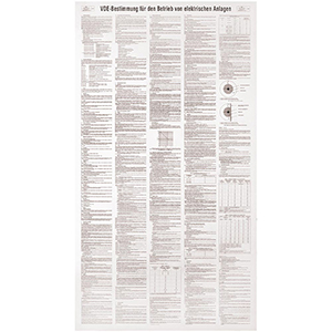 Hinweisschild, Aushang VDE-Bestimmung für den Betrieb von elektrischen Anlagen, Kunststoff, 660x1000mm