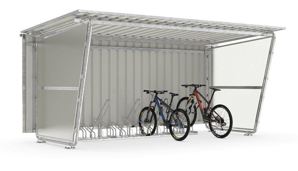 Fahrradüberdachung Set 1 - BxTxH 4300x2330x2290 mm - feuerverzinkt