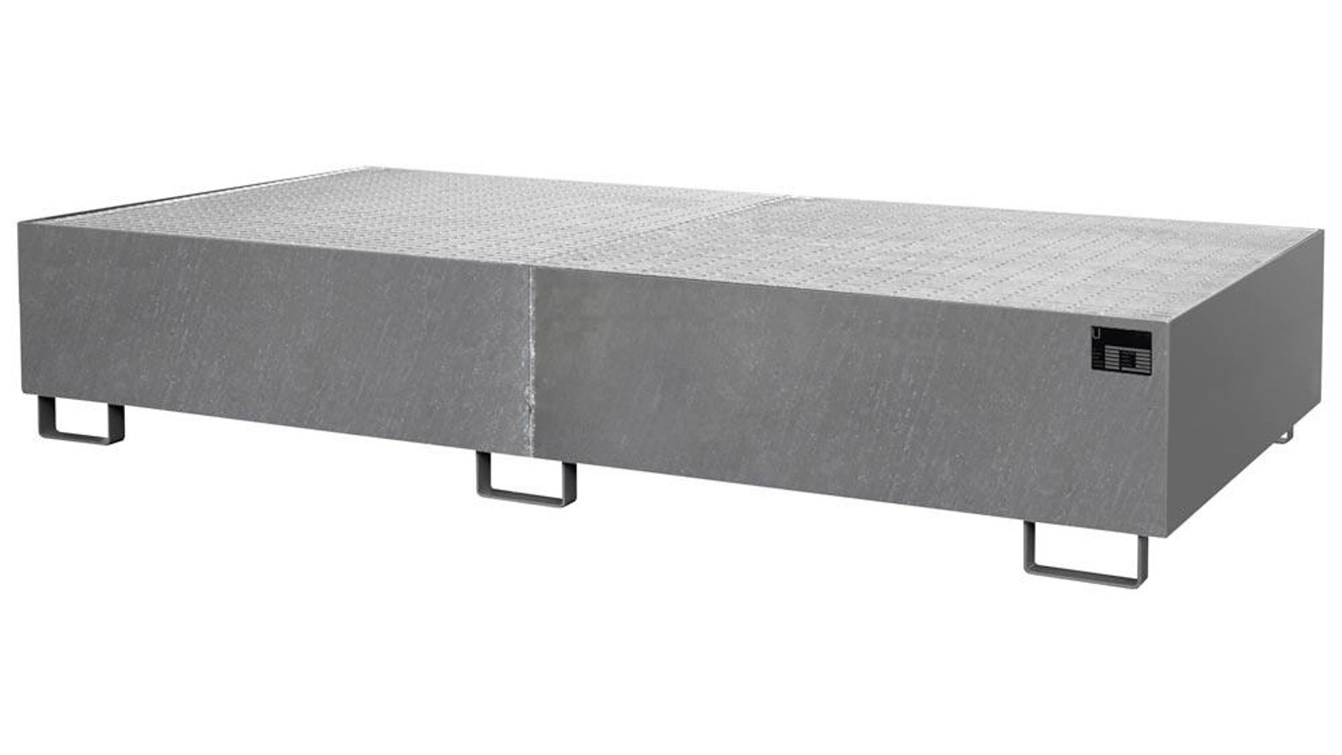 Regal-Bodenwanne f. Feldbreite 2.700 mm - 1.000 l - mit Gitterrost - verzinkt