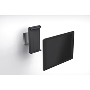 Tablet-Halter, Wandhalter, für Tablet-Größen von 7-13 Zoll, BxTxH 85x180x50 mm, metallic silber