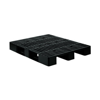 3-Kufen-Palette aus PE Regenerat - Traglast dynamisch 1.000 kg - 1.200x800x145 mm (BxTxH) - Farbe schwarz