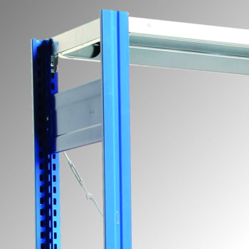 Fachbodenregal mit Tiefenriegel - 150 kg - (HxBxT) 3.000 x 875 x 300 mm - Grundregal - Rahmen enzianblau - Böden verzinkt