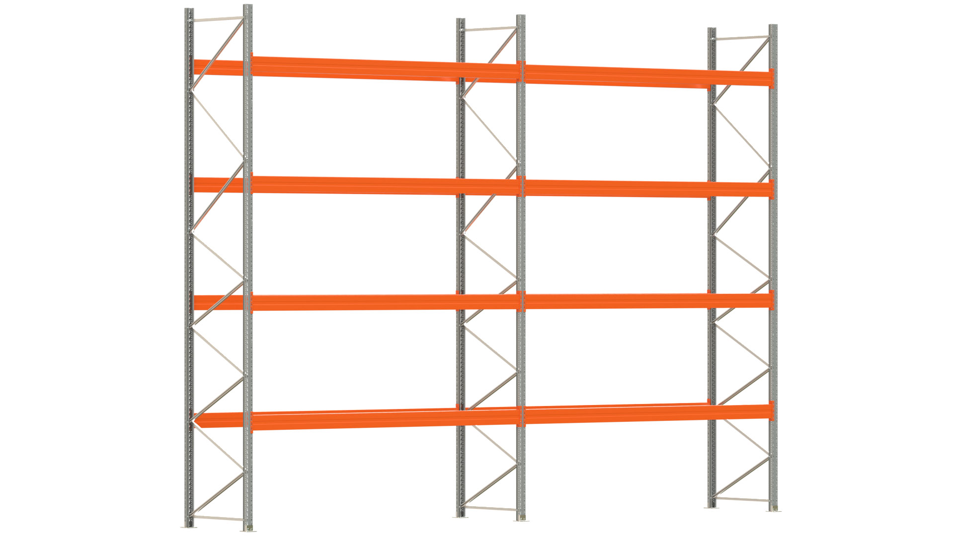 Palettenregal ARTUS - Breite 745,5 cm - Höhe 550 cm - Tiefe 110 cm - Fachlast 2300 kg - 40 Palettenstellplätze