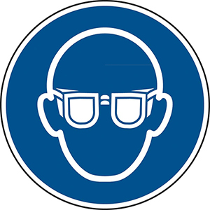 Gebotsschild, Augenschutz benutzen