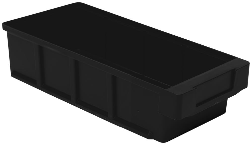 Regalkasten PP, leitfähiges PP, BxTxH 152x300x83 mm, Farbe schwarz, VE 10 Stück