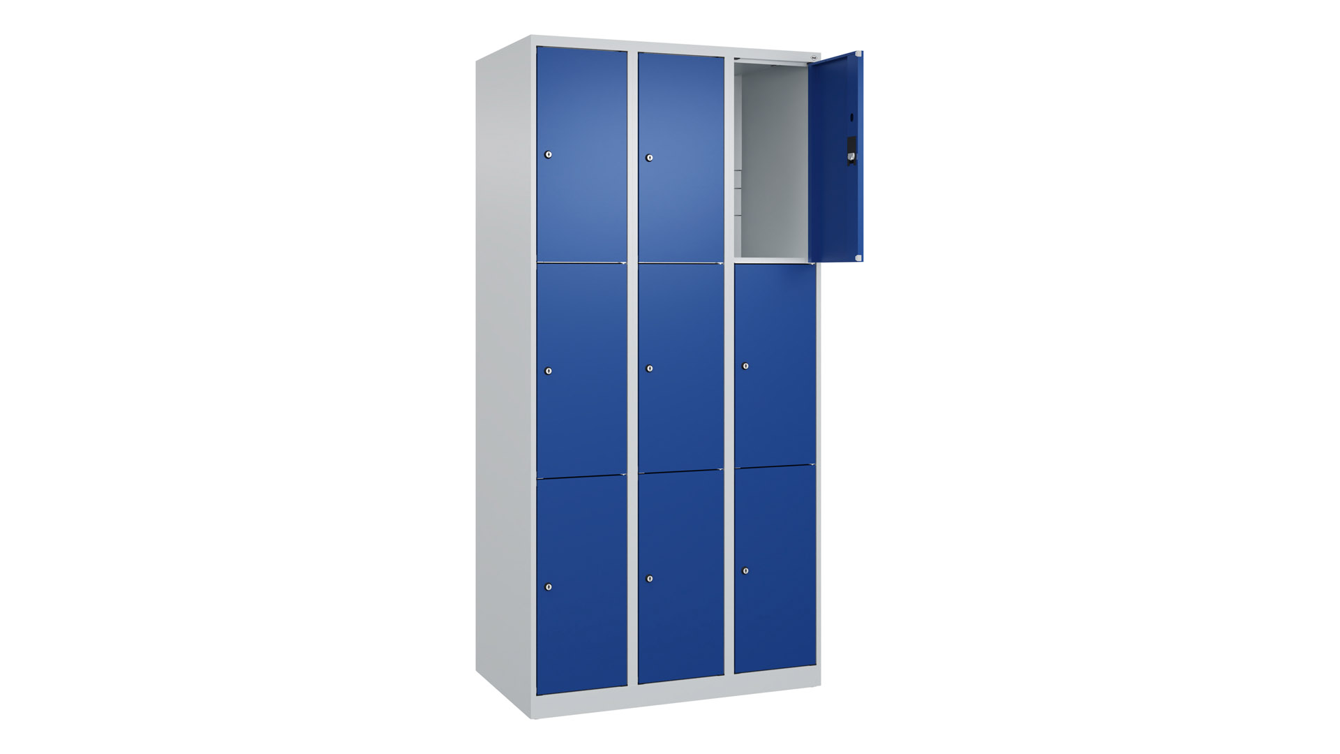 Fächerschrank, Breite 90 cm, Höhe 185 cm, Tiefe 50 cm, 9 Fächer