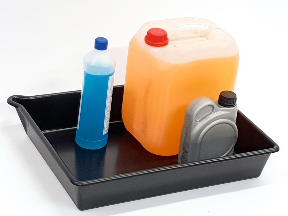 PE-Auffangwanne, BxTxH 400x530x100 mm, Auffangvol. 16 l, schwarz