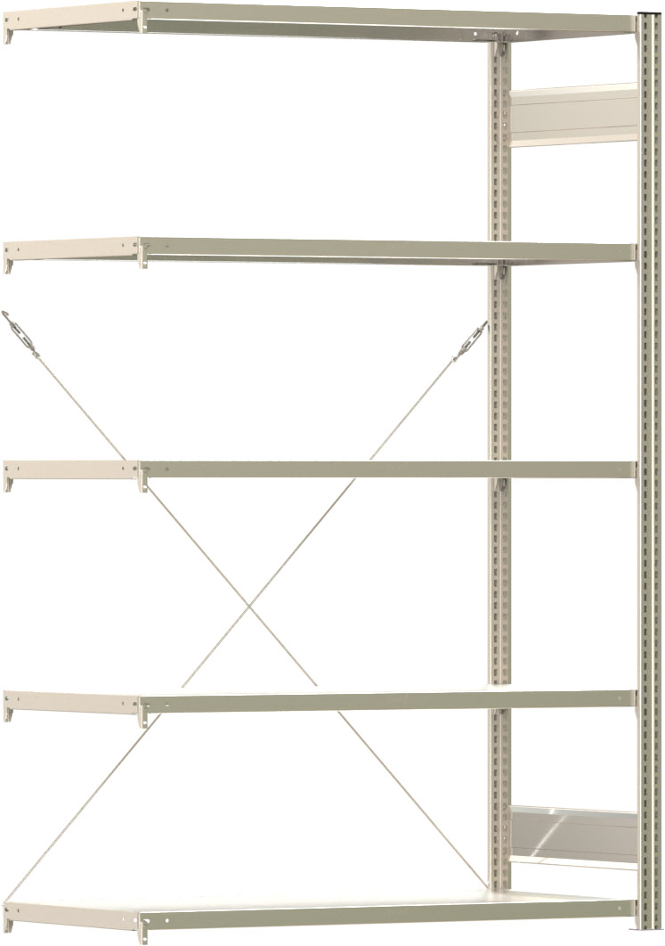 Fachbodenregal BERT - Breite: 128,5 cm - Tiefe: 60 cm - Höhe: 200 cm - 5 Böden - Anbauregal