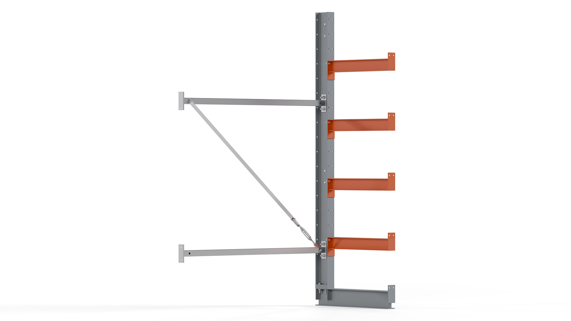 Kragarmregal KARL basic - Anbaufeld - Breite: 100 cm - Höhe: 200 cm - Tiefe: 72 cm - Traglast je Arm: 730 kg - einseitig
