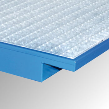 Regalwanne m. Gitterrost - (BxT) 2.150 x 1.250 mm - Volumen 200 l - lichtblau