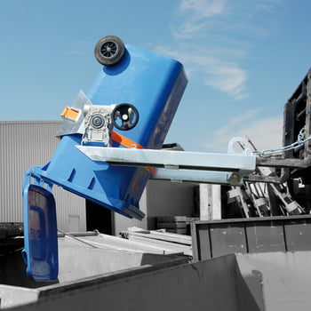 Fasskipper - für Fässer und Müllbehälter - 300 kg - Endloskette - lichtblau