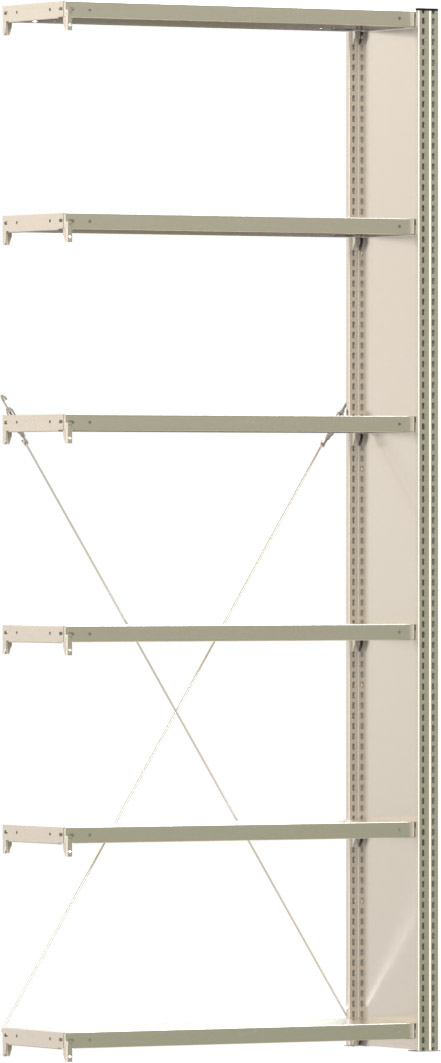 Fachbodenregal BERT - Breite: 100,5 cm - Tiefe: 30 cm - Höhe: 250 cm - 6 Böden - Anbauregal