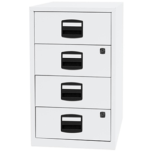 Bürocontainer, Standcontainer, BxTxH 413x400x672 mm, 4 Schubladen, verkehrsweiß