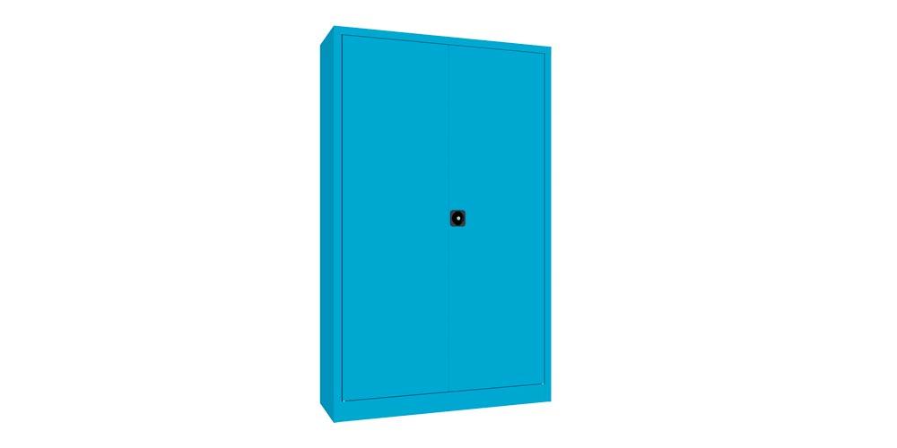 Aktenschrank - Vollblechtüren - 1.950x1.200x400 mm (HxBxT) - 4 Einlegeböden verzinkt - Zylinderschloss - himmelblau