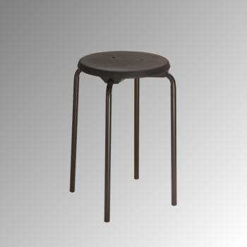 Hocker - Stapelhocker - Sitzhöhe 500 mm - PU schwarz - Stahlrohrgestell schwarz