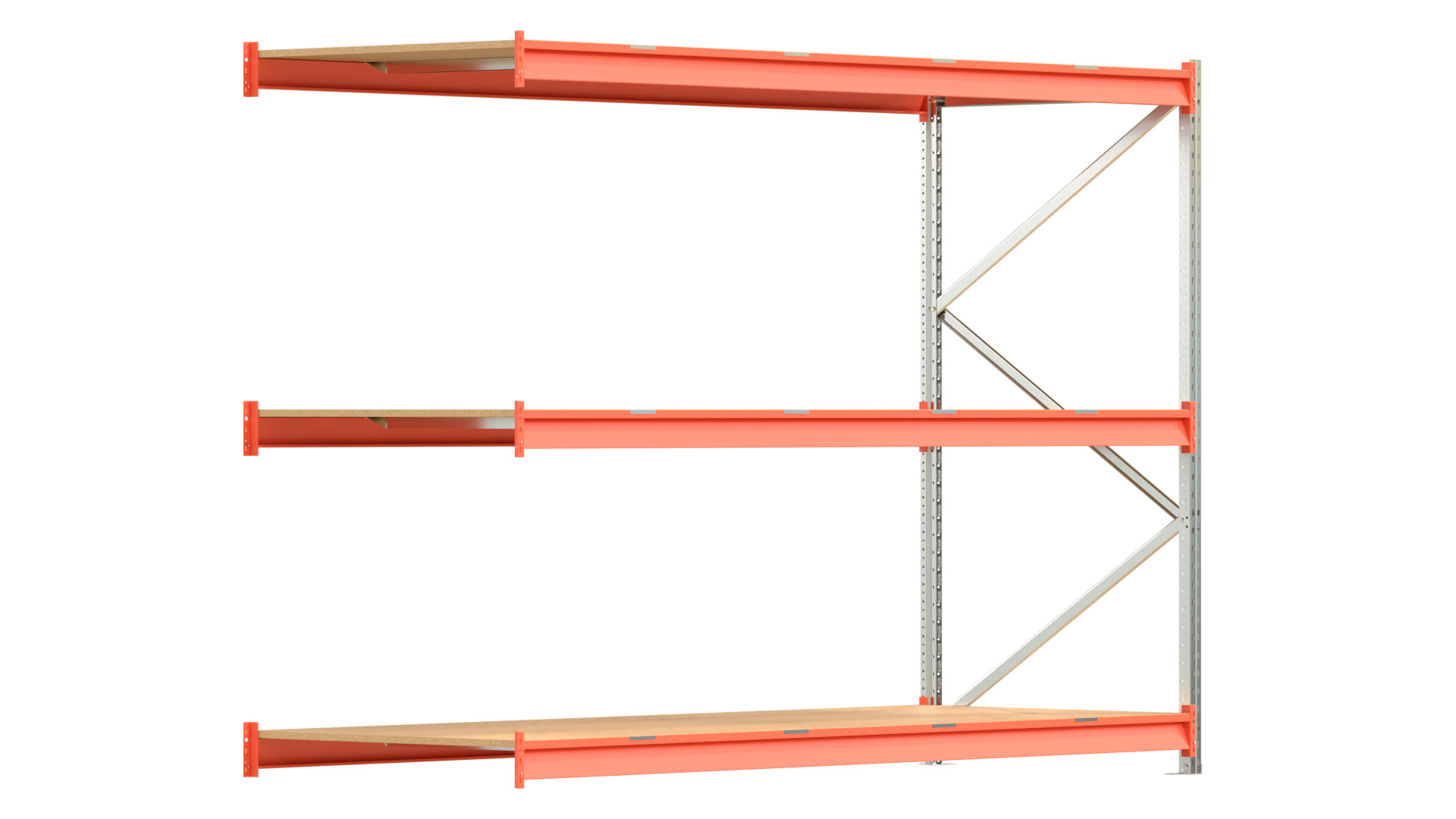 Weitspannregal EMMA - Höhe: 200 cm - Fachbreite: 270 cm - Tiefe: 100 cm - Anbaufeld