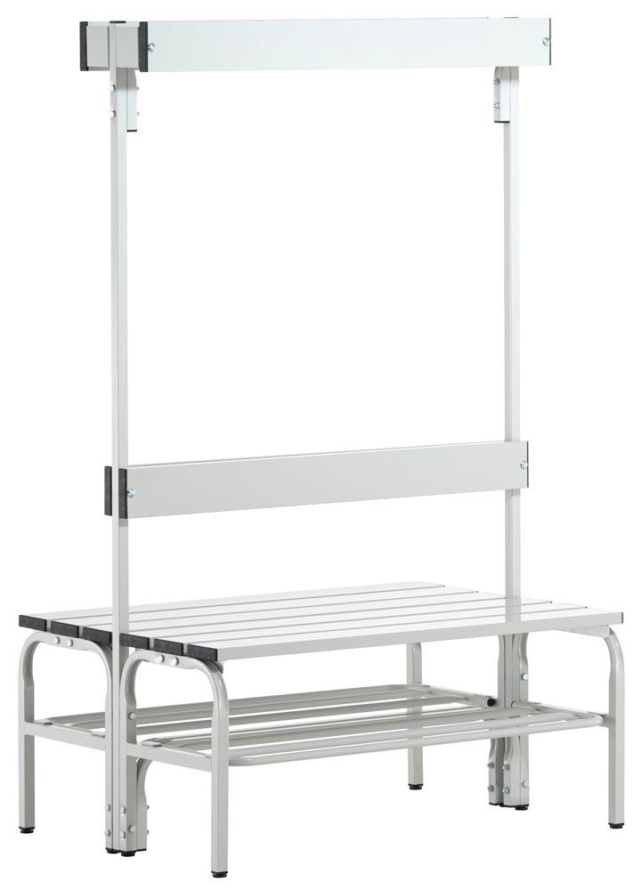 Garderobenbank, doppelseitig, Breite 101,5 cm, Höhe 165 cm, Tiefe 72,5 cm