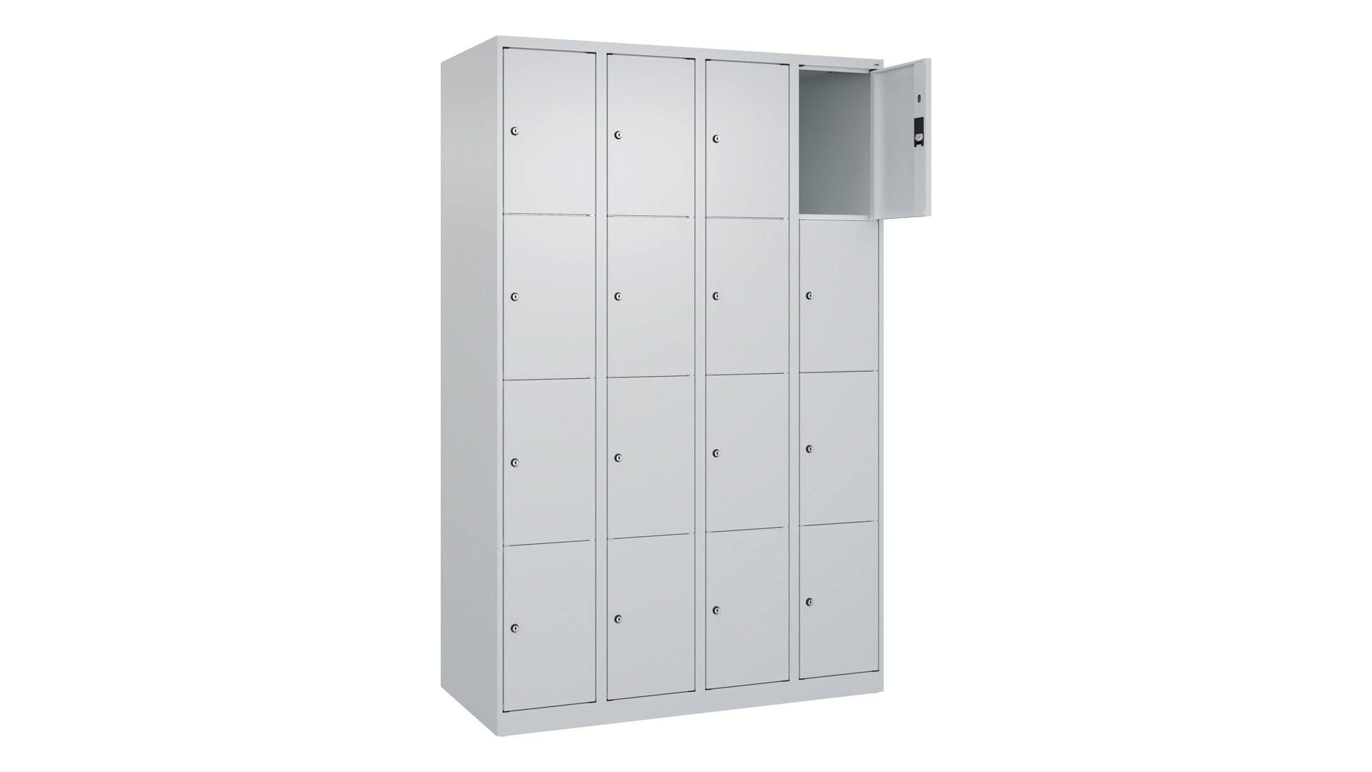 Fächerschrank, Breite 120 cm, Höhe 185 cm, Tiefe 50 cm, 16 Fächer
