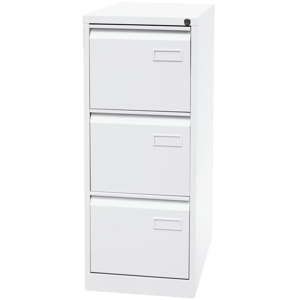 Hängeregisterschrank LIGHT, BxTxH 413x622x1016 mm, einbahnig, 3 Schubladen, Griffleiste, verkehrsweiß