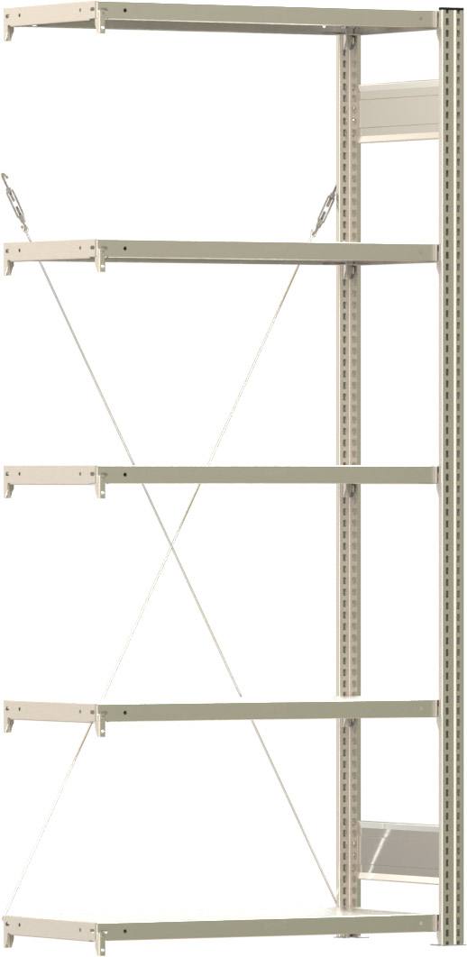 Fachbodenregal BERT - Breite: 87,5 cm - Tiefe: 40 cm - Höhe: 200 cm - 5 Böden - Anbauregal