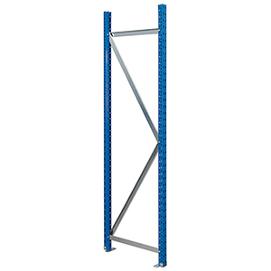 Stützrahmen für Weitspannregale, TxH 1000x2500 mm, best. aus 2 Ständerprofilen, inkl. Fußplatte, RAL 5010 enzianblau