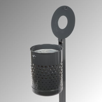 Abfallbehälter mit Pfosten - 50 l - gelocht - verzinkt