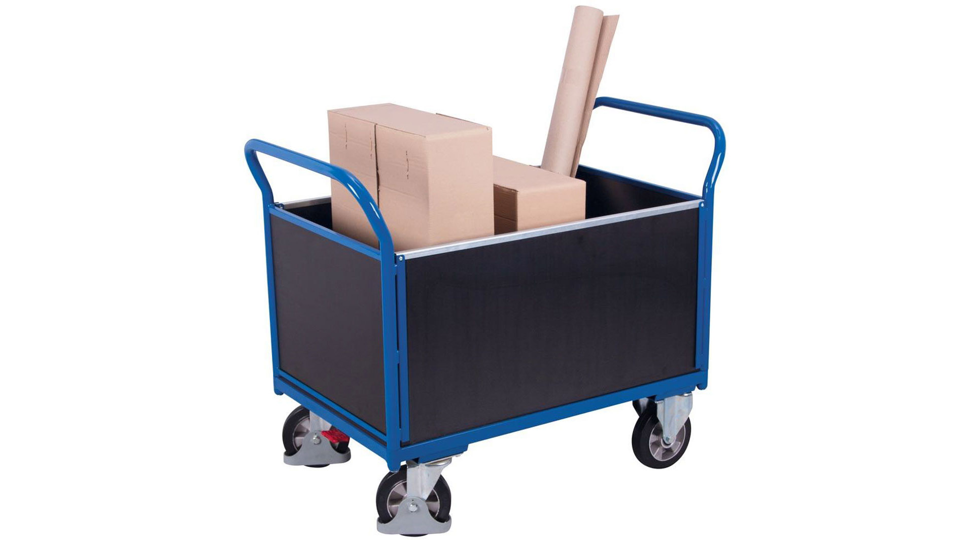Schwerlast-Transportwagen, Vierwandwagen - Tragkraft 1.000 kg - Ladefläche 750 x 1.995 mm (BxT) - Holzwände