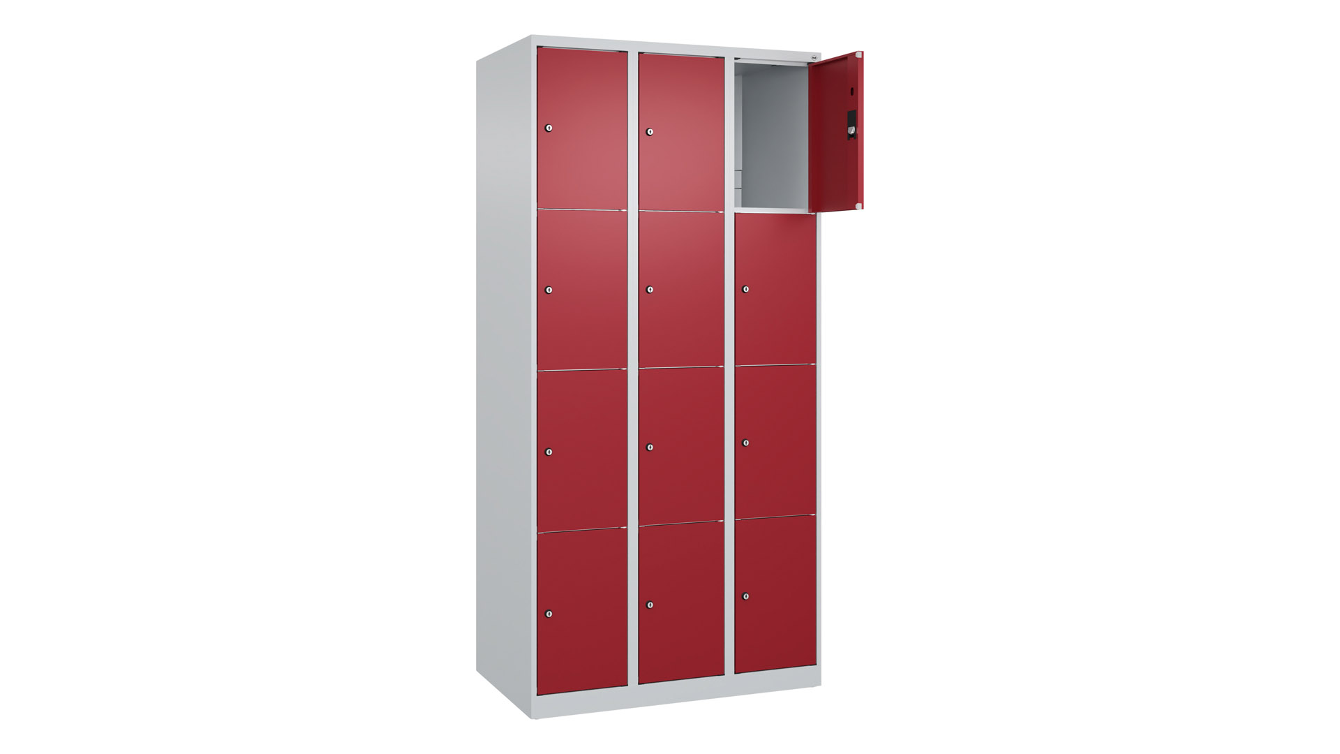 Fächerschrank, Breite 90 cm, Höhe 185 cm, Tiefe 50 cm, 12 Fächer