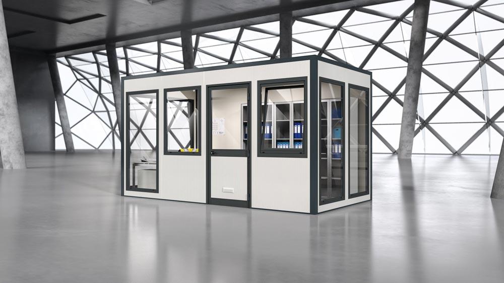 Mehrzweckraum für den Innenbereich, in Stapelbox aus Holz, 10 Elemente, ohne Boden, BxTxH 35902440x2600 mm