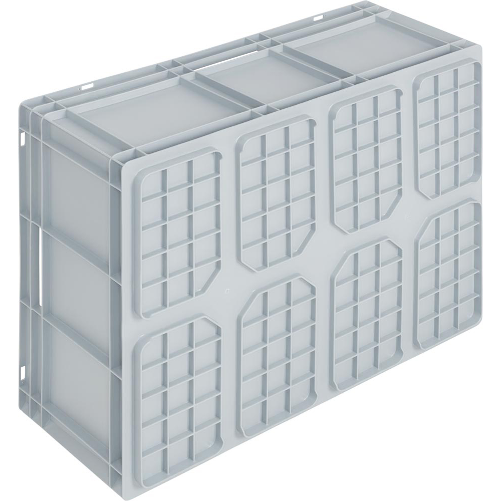 Euronormbehälter, BxTxH 800x600x320 mm,Systemverbundboden, Farbe grau