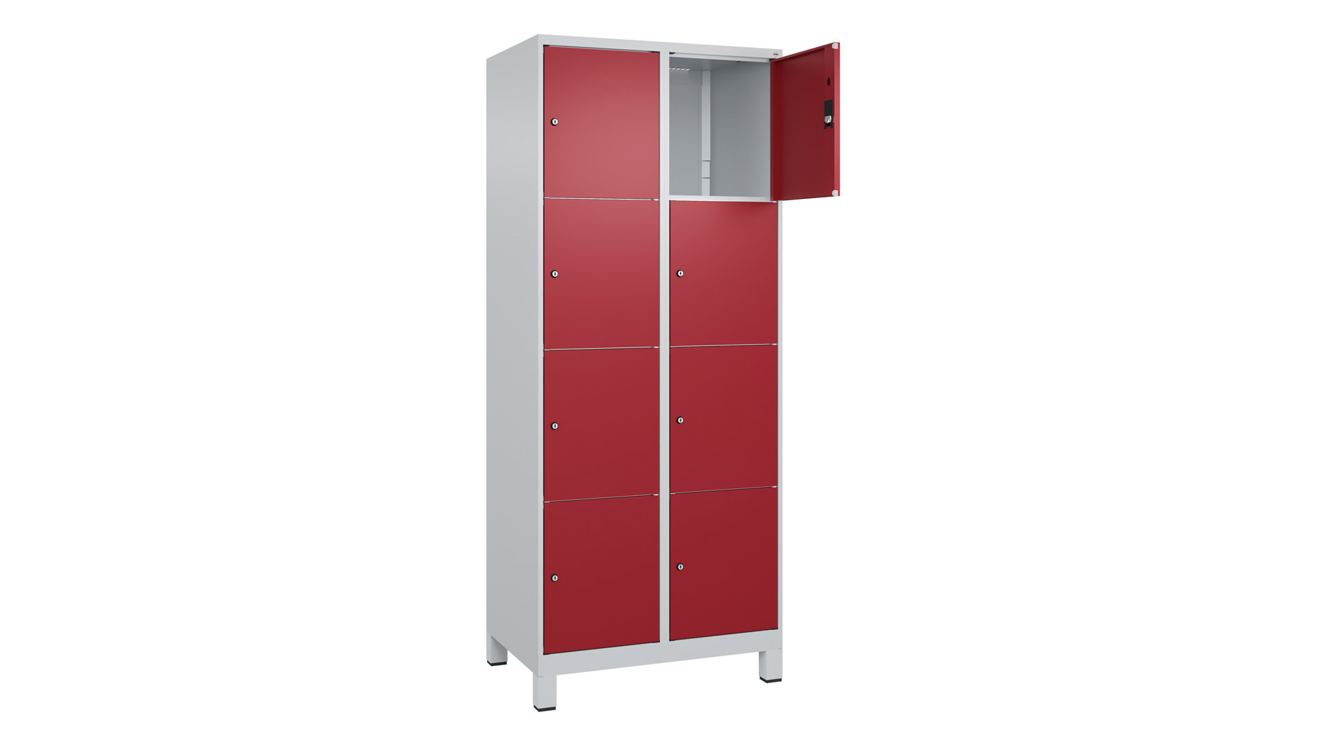 Fächerschrank, Breite 80 cm, Höhe 195 cm, Tiefe 50 cm, 8 Fächer