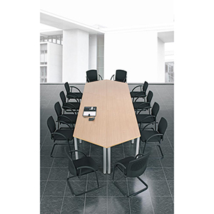 Konferenztisch, BxTxH 800x800x720 mm, 4-Fuß-Gestell, Platten-/Gestellfarbe lichtgrau/anthrazit