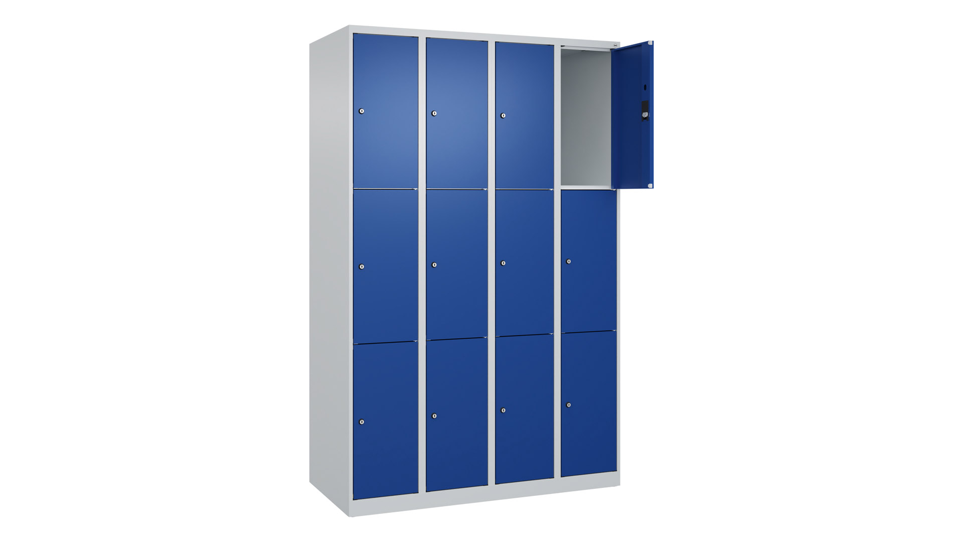 Fächerschrank, Breite 120 cm, Höhe 185 cm, Tiefe 50 cm, 12 Fächer