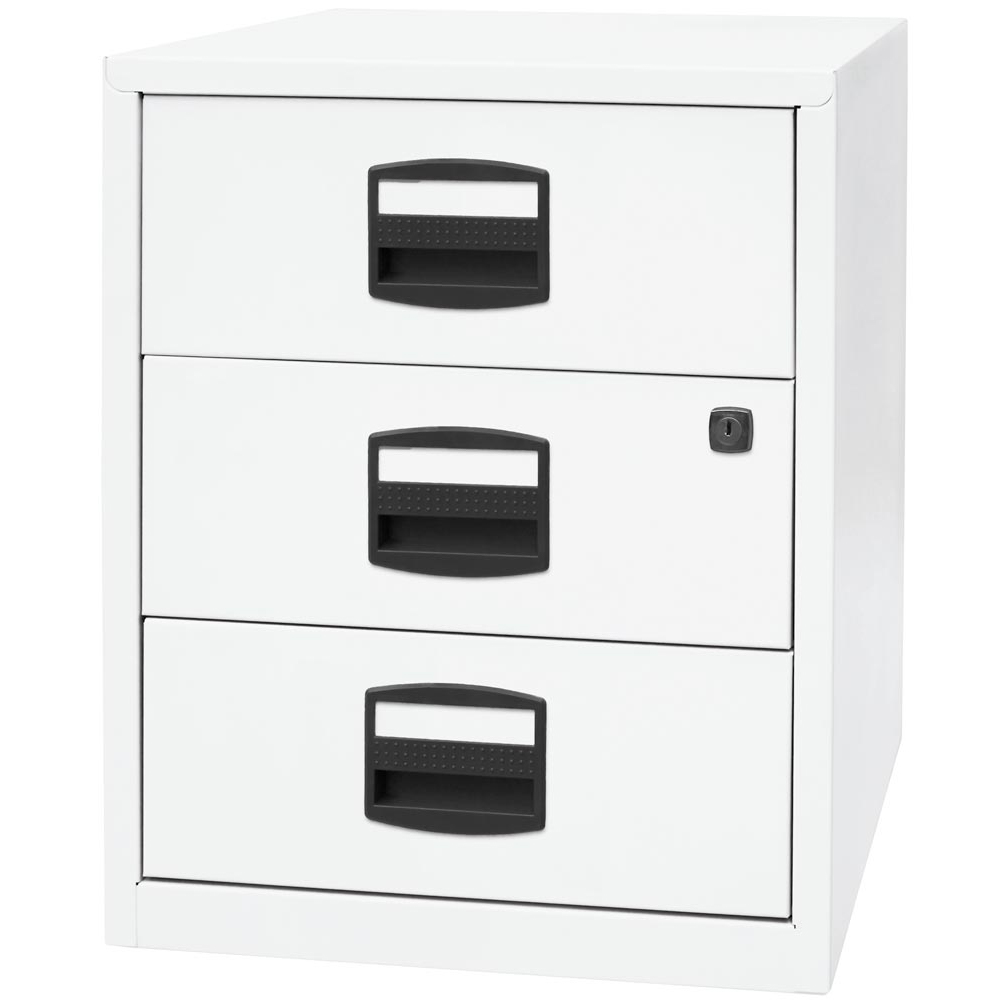 Rollcontainer, BxTxH 413x400x528 mm, 3 Schubladen, verkehrsweiß