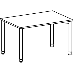 Schreibtisch, BxTxH 1200x800x680-800 mm, höhenverstellbar, Platte buche, Rundrohrgestell anthrazit