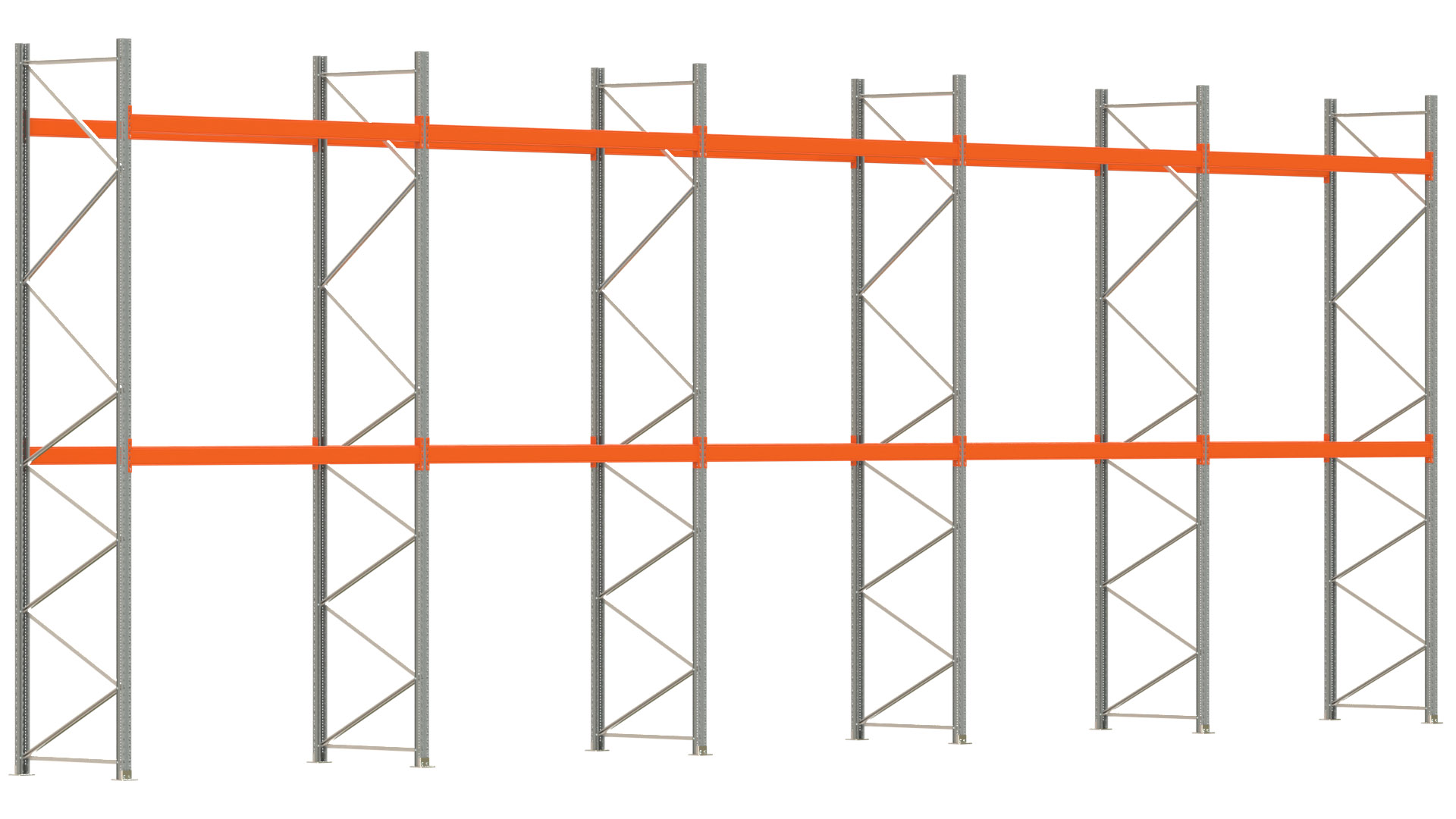 Palettenregal ARTUS - Breite 1401 cm - Höhe 500 cm - Tiefe 110 cm - Fachlast 3000 kg - 45 Palettenstellplätze